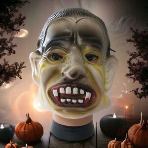 Creepy Demon Rubber Mask Cosplay Evil Halloween Ghoulish Theater Fangs Bloody